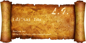 Létai Ida névjegykártya